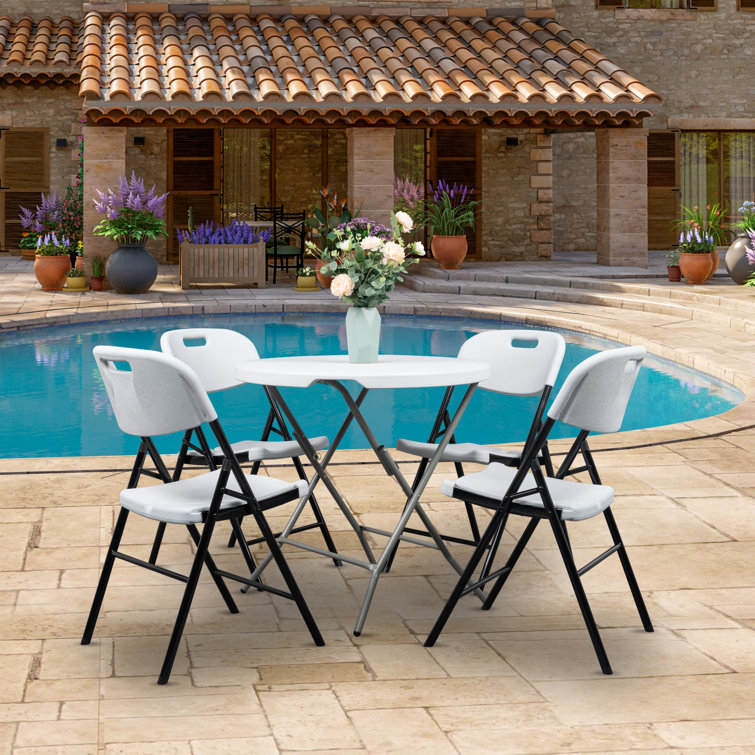 Cantrece Plastic Resin Stackable Folding Chair Folding Chair Set